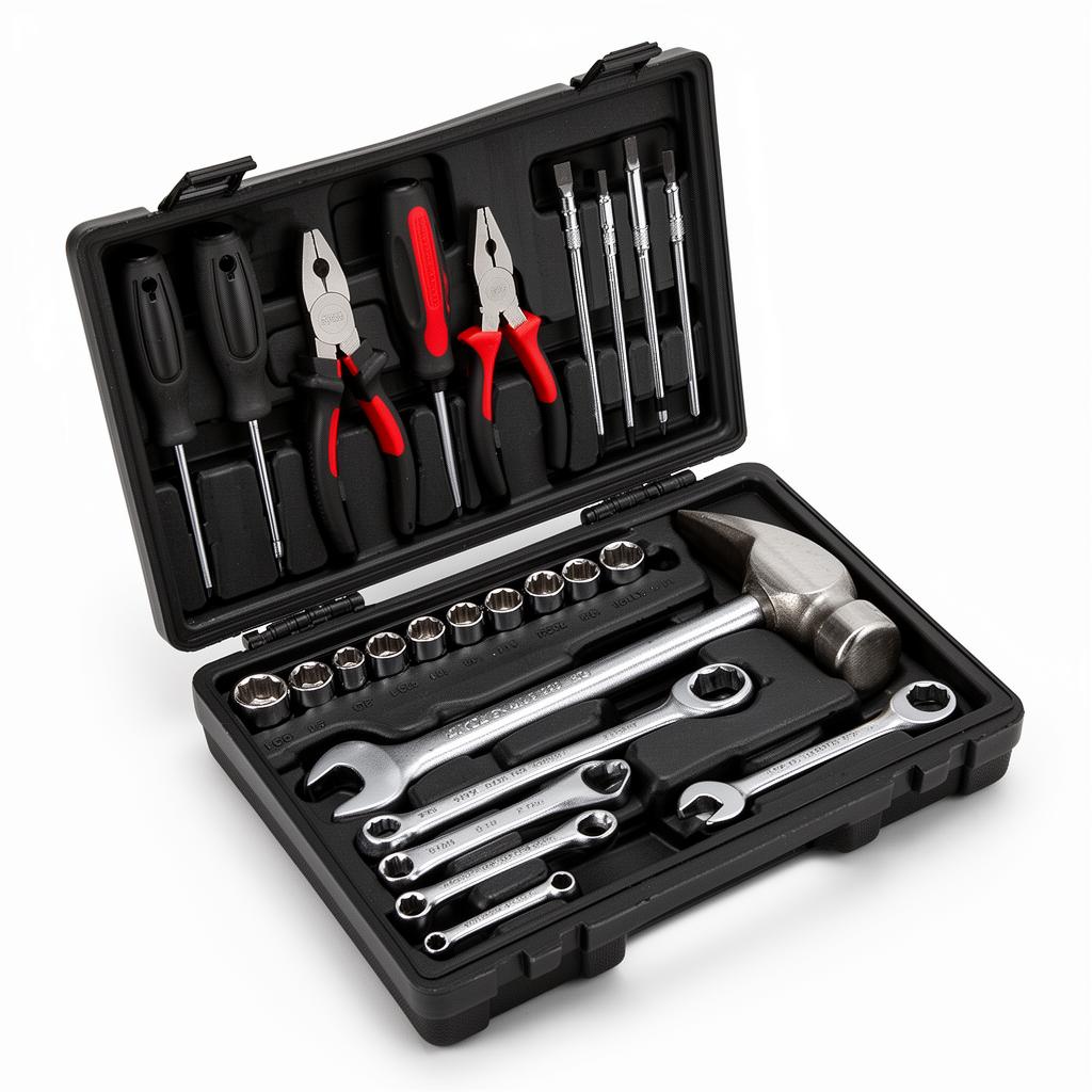 Kit Ferramentas 110 Peças com Maleta - Chaves, Alicates e Soquetes